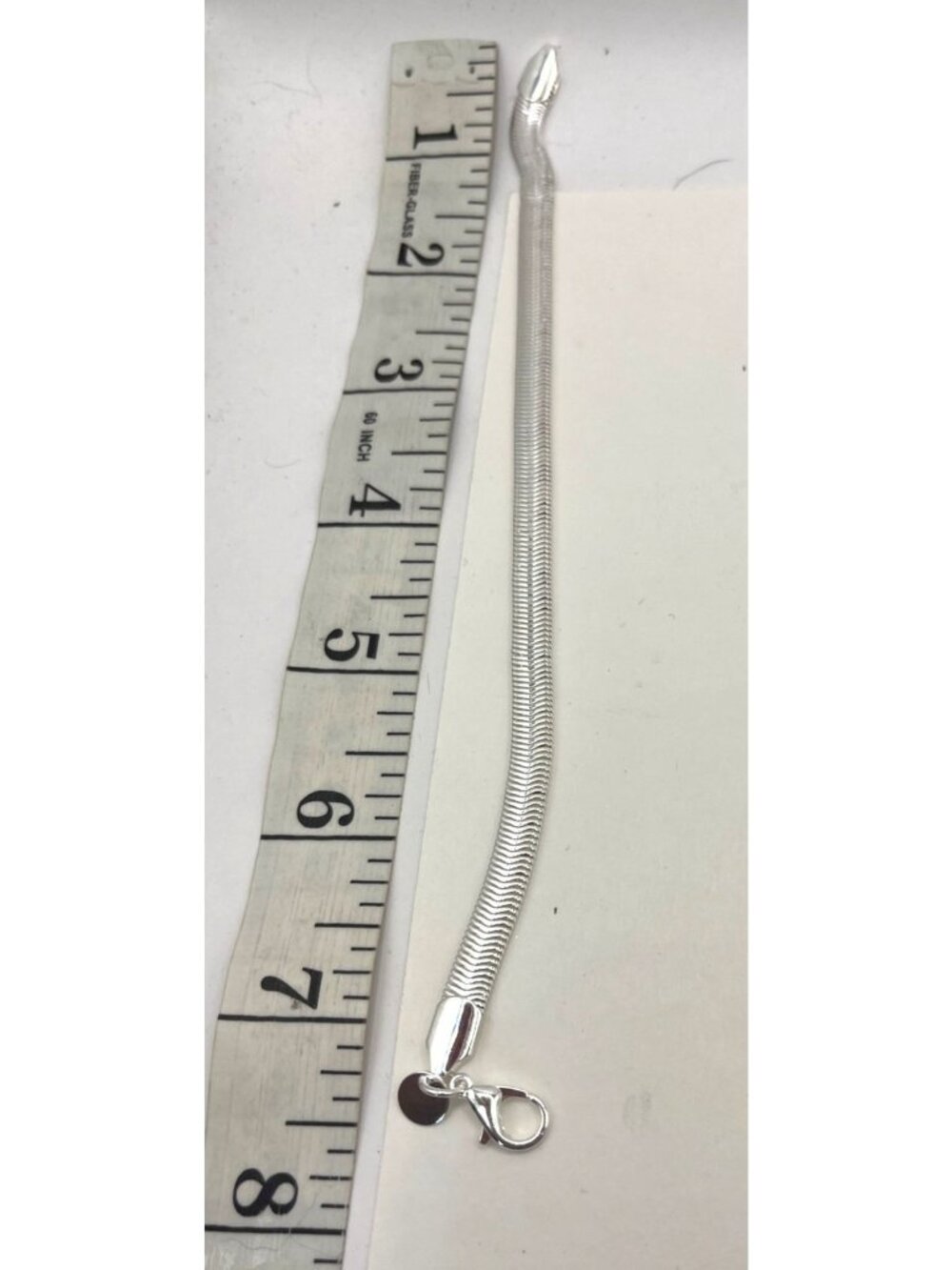 Sterling Silver 925 Herringbone Chain Bracelet W/Lobster Clasp 7.5 Inches A04 - Picture 4 of 4
